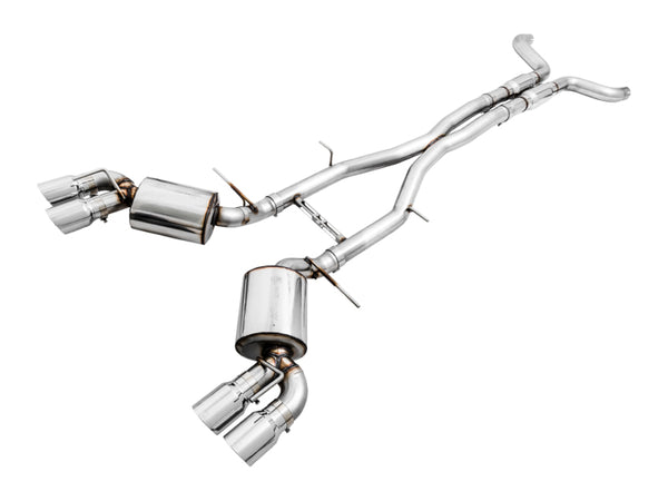 AWE Tuning Touring Edition 3in Cat-Back Exhaust w/ Quad Chrome Tips for 2016-2019 Chevy Camaro SS