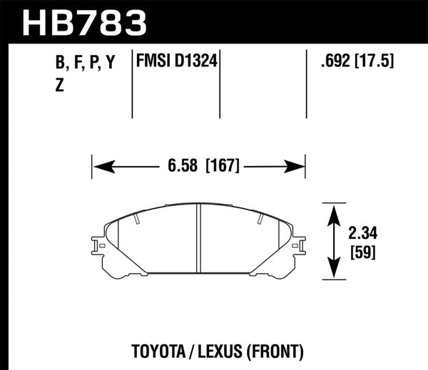 Hawk Performance Ceramic Front Brake Pads for 2008-2016 Toyota Highlander