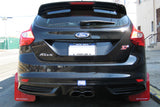 Rally Armor 12-19 Ford Focus ST / 16-19 RS Black UR Mud Flap w/Tangerine Scream Logo