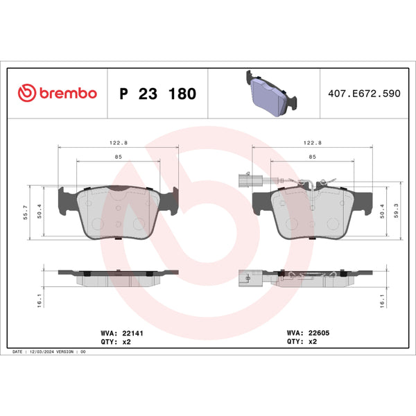 Brembo 18-21 Alfa Romeo Giulia/ Alfa Romeo Stelvio Rear Low-Met Brake Pad