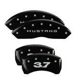 MGP 4 Caliper Covers Engraved Front 2015/Mustang Engraved Rear 2015/GT Yellow finish black ch