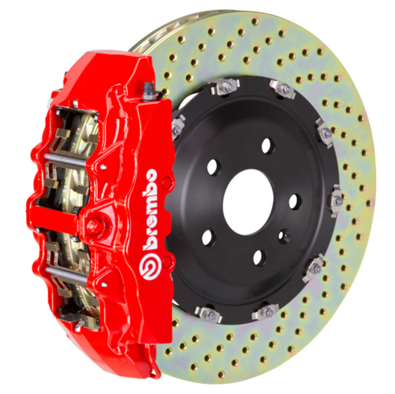 Brembo 03-09 Range Rover Front GT BBK 8 Piston Cast 380x34 2pc Rotor Drilled-Red