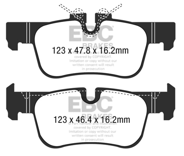 EBC Mini Cooper Clubman (F54) 2016+ 1.5L Turbo Redstuff Rear Brake Pads