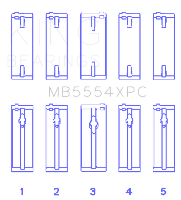 King Engine Bearings Toyota 3SGTE 16V 2.0L pMaxKote Performance Main Bearing Set - Size STD
