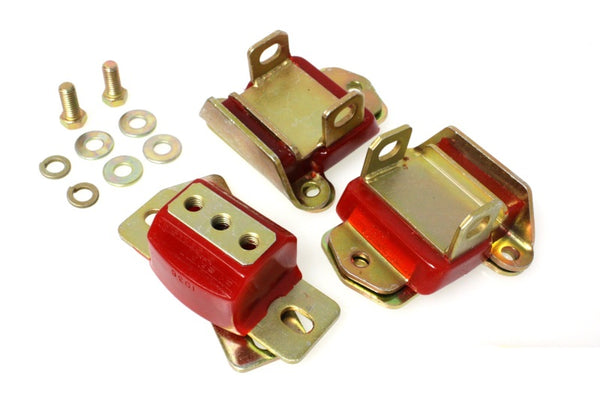 Energy Suspension Engine & Trans Mount Set for 67-72 Camaro, 64-72 Chevelle, 63-82 Corvette - Red Zinc