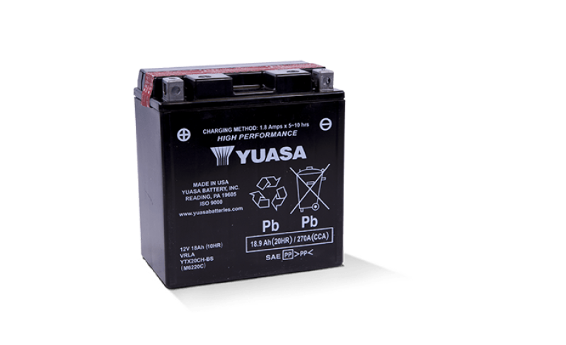 Yuasa YTX20CH-BS High Performance AGM Battery w/Bottle