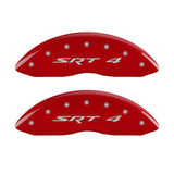 MGP Front set 2 Caliper Covers Engraved Front SRT4 Red finish silver ch