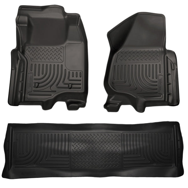 Husky Liners 11-12 Ford Super Duty Crew Cab WeatherBeater Black Floor Liners