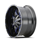 Mayhem 8015 Warrior 20x9 / 6x135 BP / 18mm Offset / 106mm Hub Black w/ Prism Blue Wheel