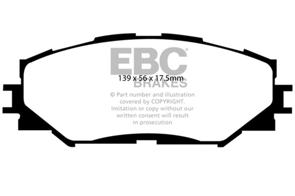 EBC Greenstuff Front Brake Pads for 10-12 Lexus HS250h 2.4 Hybrid