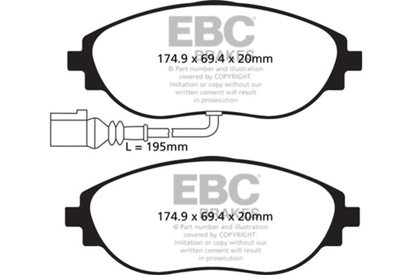 EBC Bluestuff Front Brake Pads for 2015+ Volkswagen GTI/Golf R (Mk7)