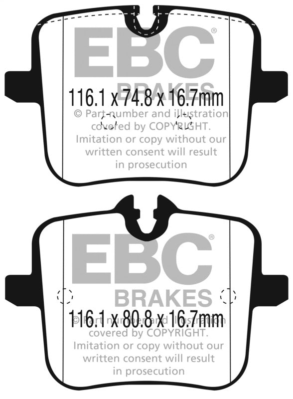 EBC Yellowstuff Rear Brake Pads for 2018+ BMW M5 4.4TT (F90)