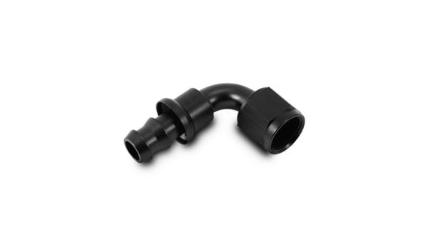 Vibrant -4AN Push-On 90 Deg Hose End Fitting - Aluminum