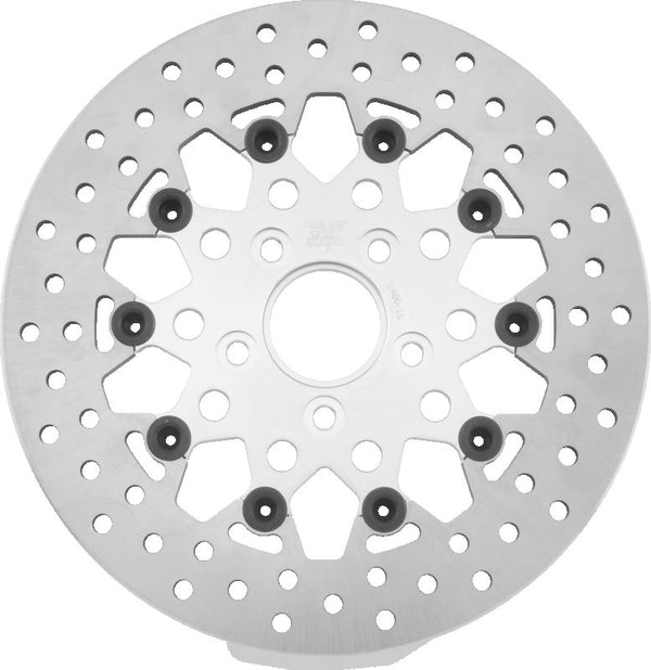 Twin Power 84-17 Big Twin Exc 08-17 FLH FLT Rear 11.5 Floating Rotor Silver Mesh