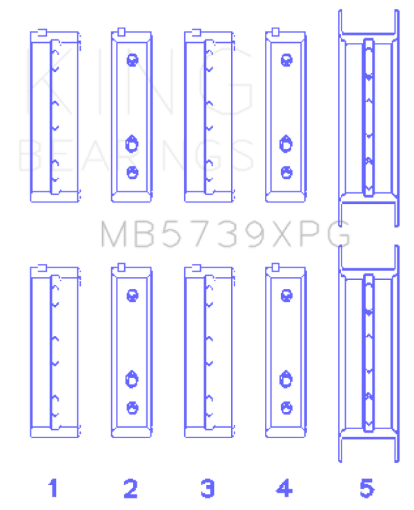 King Engine Bearings Subaru EJ20/EJ22/EJ25 Tri-Metal Perf Main Bearing Set - Size +.002mm