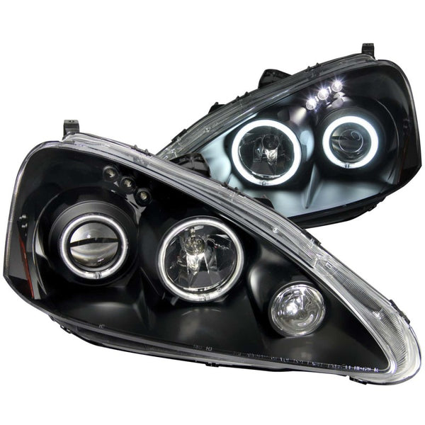 ANZO Projector Headlights with Halo (Black Housing/Clear Lens) for 20052006 Acura RSX