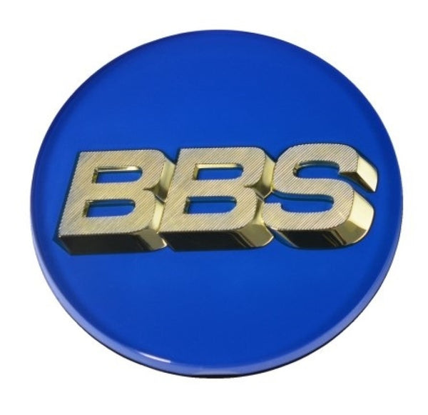 BBS Wheel Center Cap 70.6mm Blue/Gold (3-Tab)