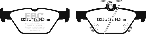 EBC Greenstuff 2000 Series Sport Rear Brake Pads for 2015-2017 Subaru Outback / Legacy