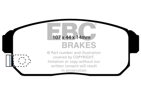 EBC Yellowstuff Rear Brake Pads for 2002-2003 Infiniti G20 2.0
