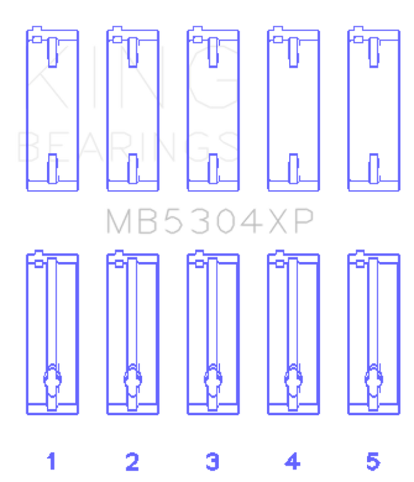 King Engine Bearings Mazda B6/B6-T/ZM/B3/B5 (Size +.025) Main Bearing Set