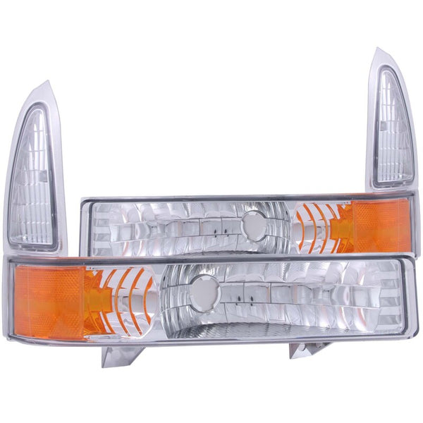 ANZO Euro Chrome Corner/Parking Lights w/ Amber Reflector  Ford Excursion 2000-2004