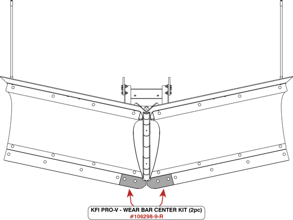 KFI Wear Bar Center Kit V-Plow - 2 pc.