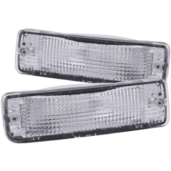 ANZO Euro Parking Lights  Chrome Housing, Amber Reflector  1989-1995 Toyota Pickup