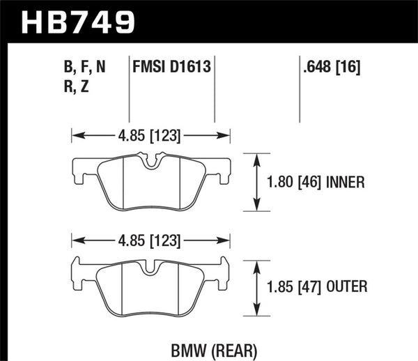 Hawk HPS 5.0 Rear Brake Pads for 13-14 BMW 328i/328i xDrive & 2014 428i/428i xDrive