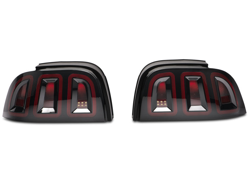 Raxiom 96-98 Ford Mustang Icon LED Tail Lights- Black Housing (Smoked Lens)