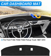 Load image into Gallery viewer, Ford F100 Dash Cover – Cartist Custom‑Fit Non‑Slip Carpet Dashboard Sunshield for F100 / F250 / F350 1967‑1972 (UV &amp; Glare Protector)