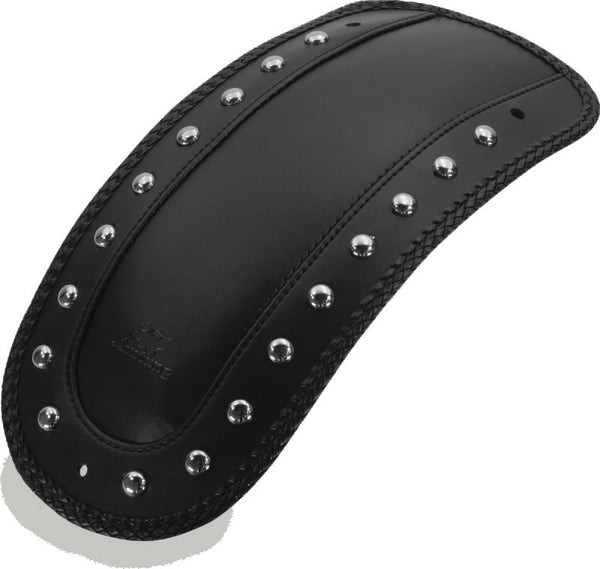 Mustang 00-17 Harley Softail FLSTS, FLSTN, FLSTC w/Stud Plate Fender Bib w/Studs - Black