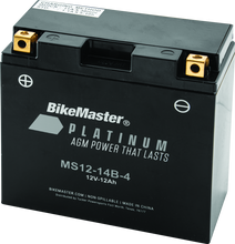 Load image into Gallery viewer, BikeMaster AGM Battery - MS12-14B-4