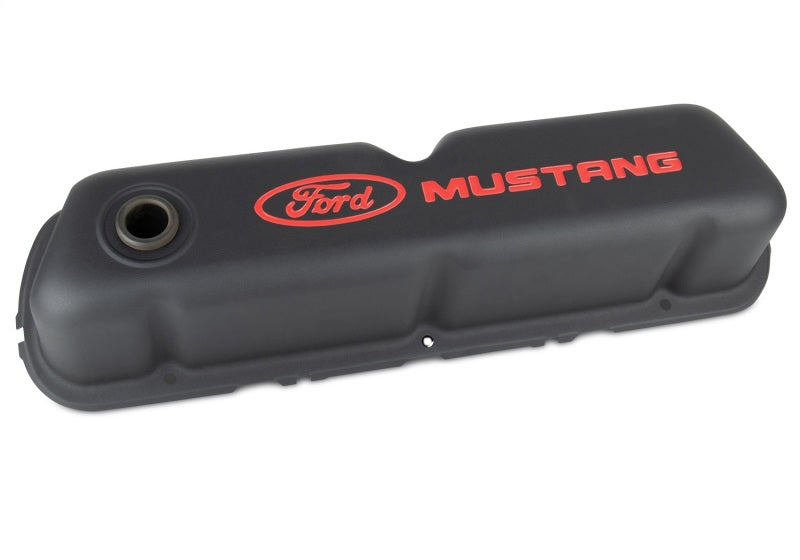 Ford Mustang Logo Black Crinkle Valve Cover