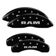 Load image into Gallery viewer, MGP 4 Caliper Covers Engraved Front &amp; Rear RAM Black finish silver ch