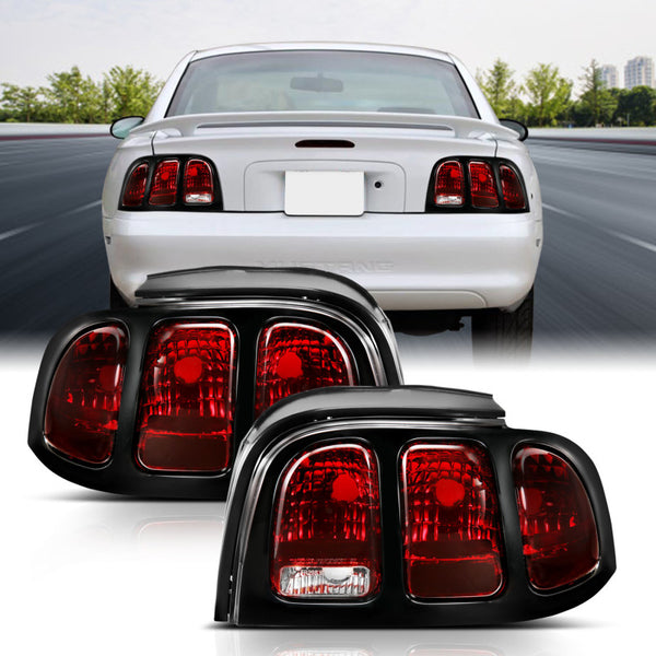 ANZO OE-Style Tail Light  Dark Red Lens for 1994-1998 Ford Mustang