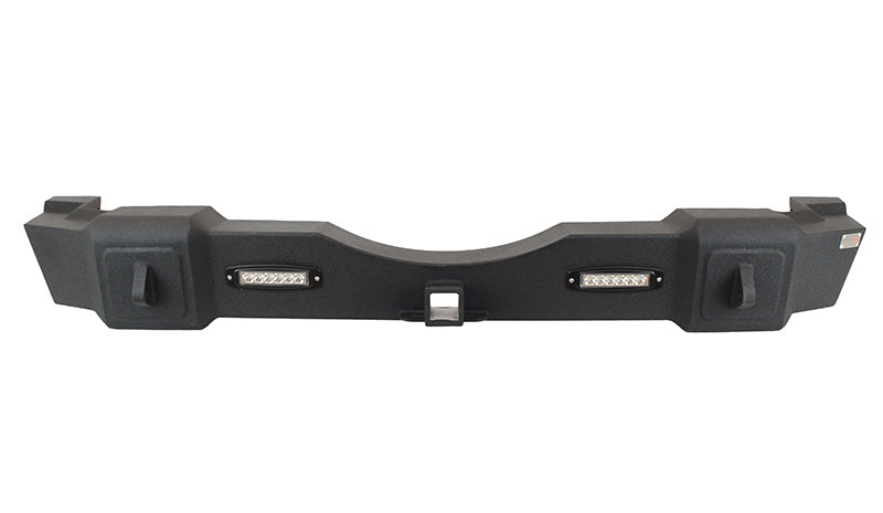 Fishbone Offroad 07-18 Jeep JK Wrangler Rubicon Steel Rear Bumper W/LEDs - Blk Textured Powdercoat