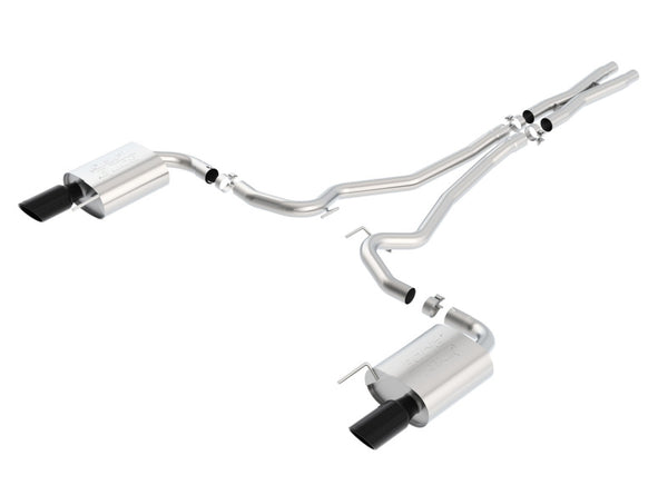 Borla Atak S Cat-Back Exhaust for 15-17 Ford Mustang GT 5.0L V8 2.5in Pipe Black Chrome Tip