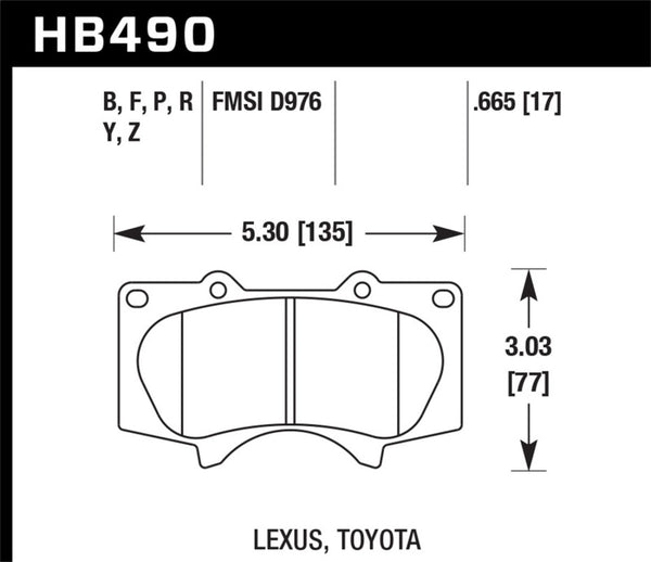 Hawk Performance HPS Brake Pads for Lexus GX460, GX470, 4Runner, FJ Cruiser