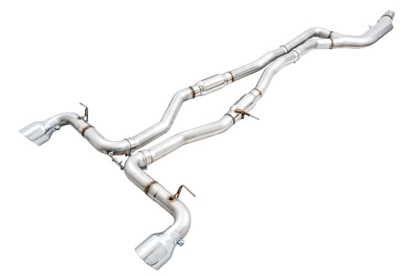 AWE Tuning Track Edition Catback Exhaust for 2020 Toyota Supra A90 - 5in Chrome Silver Tips