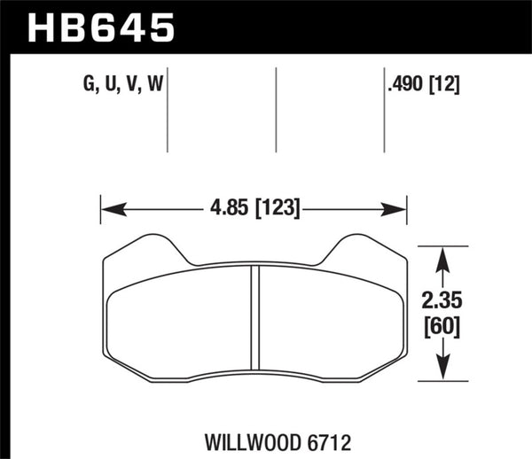 Hawk Performance Wilwood Type 6712 DTC-60 Racing Brake Pads
