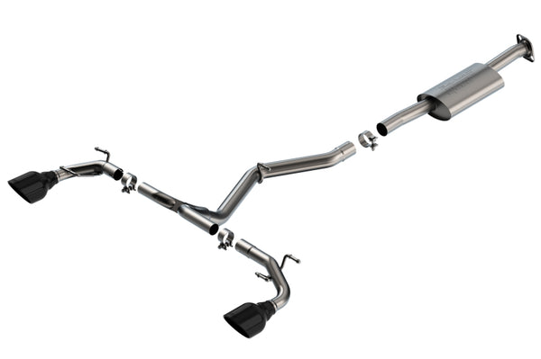 Borla S-Type Catback Exhaust for 22-23 Subaru BRZ/Toyota GR86 2.4L RWD - Black Chrome Tips
