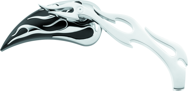 Bikers Choice Black Teardrop Mirrors w/ Flame Design (Pair)  65-Up