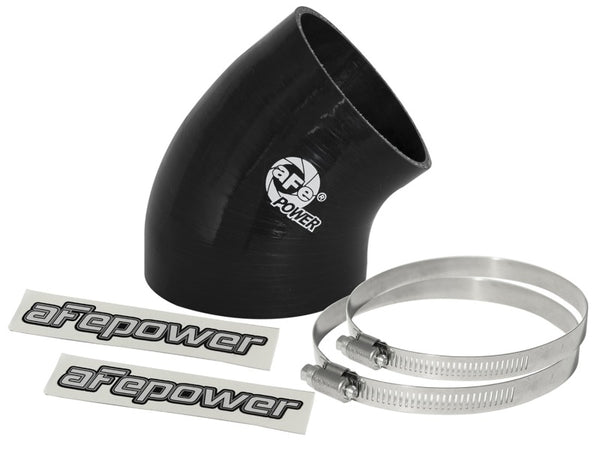 aFe MagnumFORCE Cold Air Intake Reducer Coupler 4" to 3.5" ID 40 Bend Black