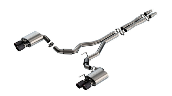 Borla 2024 Ford Mustang GT 5.0L V8 Active Exhaust S-Type Cat-Back System - Carbon Fiber Tips