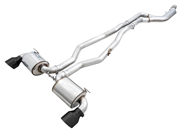 AWE Tuning Touring Non-Resonated Catback Exhaust  Toyota Supra A90 (2020)  5in Diamond Black Tips