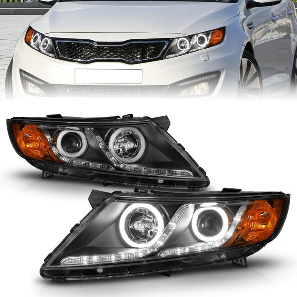ANZO Projector Halo Headlights (CCFL) Black Housing for 20112013 Kia Optima