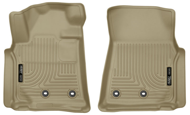 Husky Liners 13-16 Lexus LX570 / 13-16 Toyota Land Cruiser WeatherBeater Front Tan Floor Liners