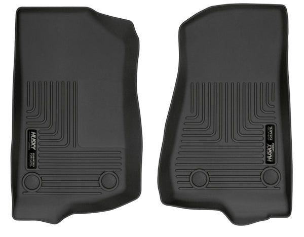Husky Liners 19-24 Jeep Wrangler JL/JLU WeatherBeater Front Row Floor Liners - Black