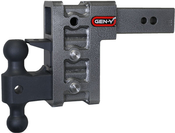Gen-Y Mega Duty 2.5in Shank 6in Drop 3.5K TW 32K Hitch w/GH-0161 Dual-Ball/Pintle Lock