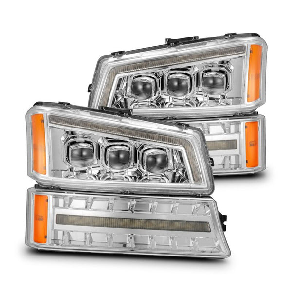 AlphaRex Chrome NOVA LED Projector Headlights for 2003-2006 Chevy Silverado & Avalanche